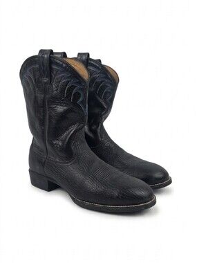 Ariat 11 Inch Black Leather Western Cowboy Boots Men's Size 10.5 EE